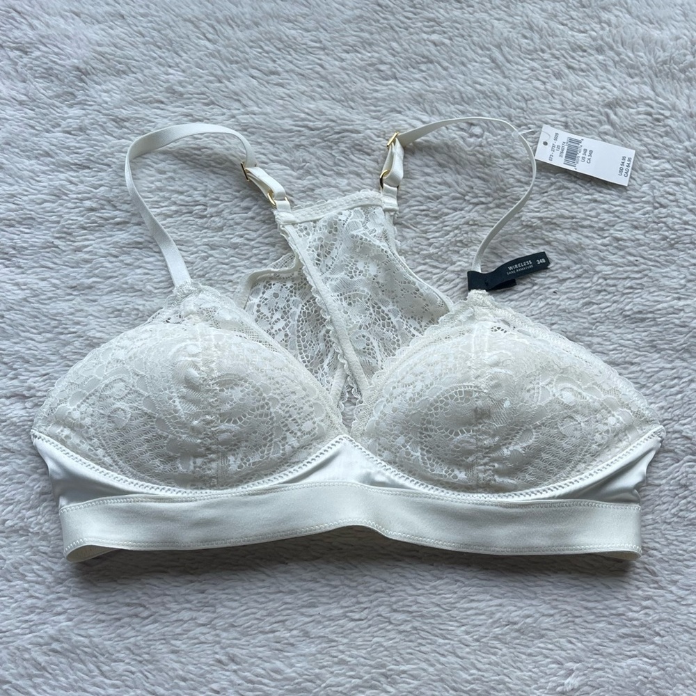Seamless Lace Bralette - White